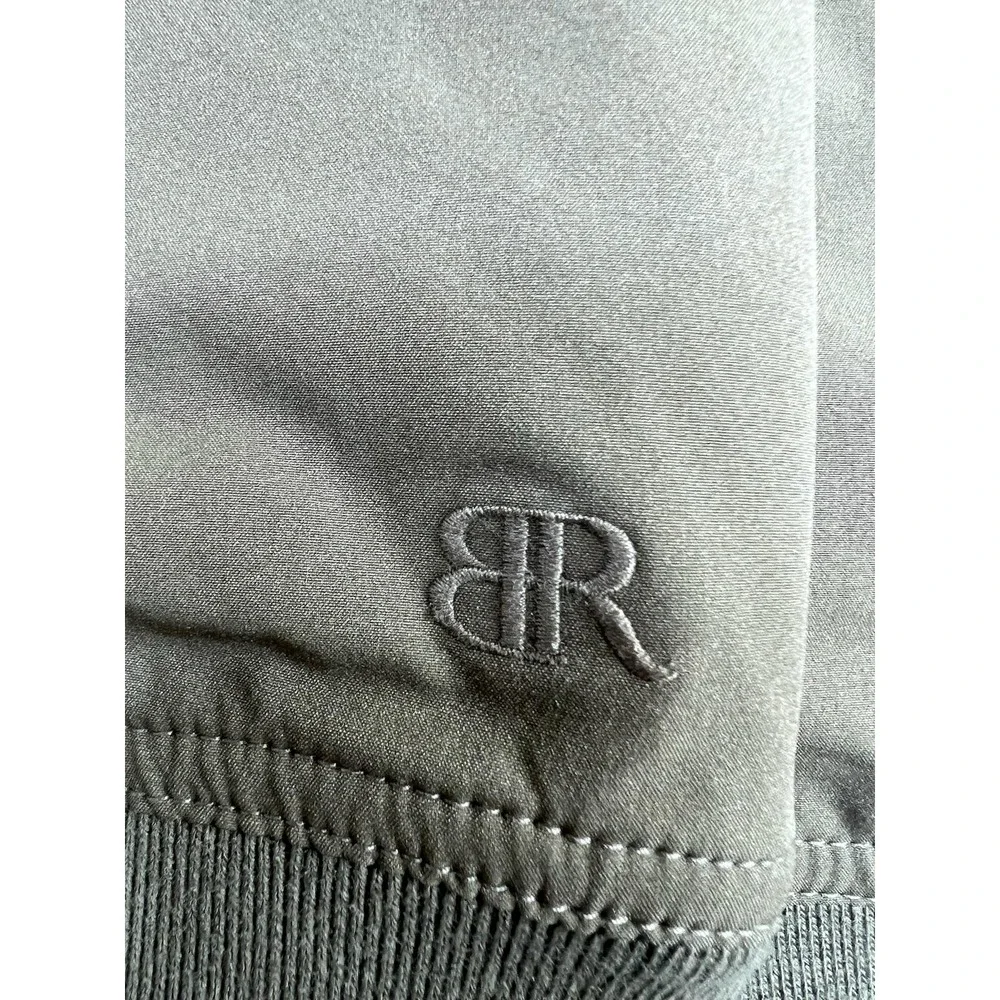 Banana Republic Mens XL Green Microfiber Full Zip Bomber Jacket Lined Insulated